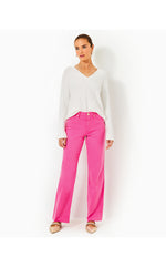 33" Aniston High Rise Straight Leg Jean - Passion Fruit Pink