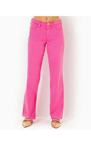 33" Aniston High Rise Straight Leg Jean - Passion Fruit Pink