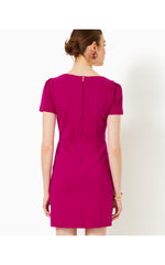 Brinley Stretch Shift Dress - Mystique Pink - Wavy Knit Jacquard