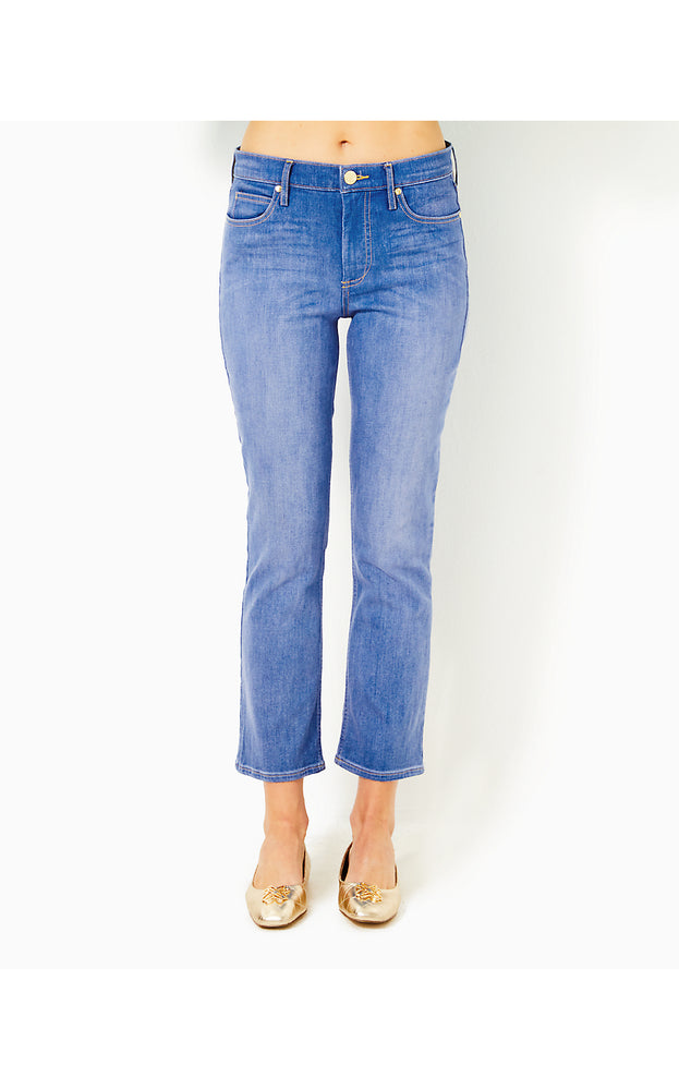 27" Liza High Rise Crop Flare Jean  - Caribbean Blues Wash