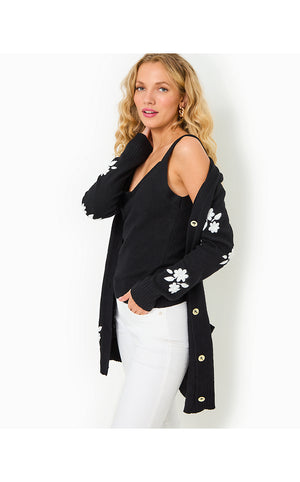 Leonette Sweater Set - Black Enchanted Floral Embroidery