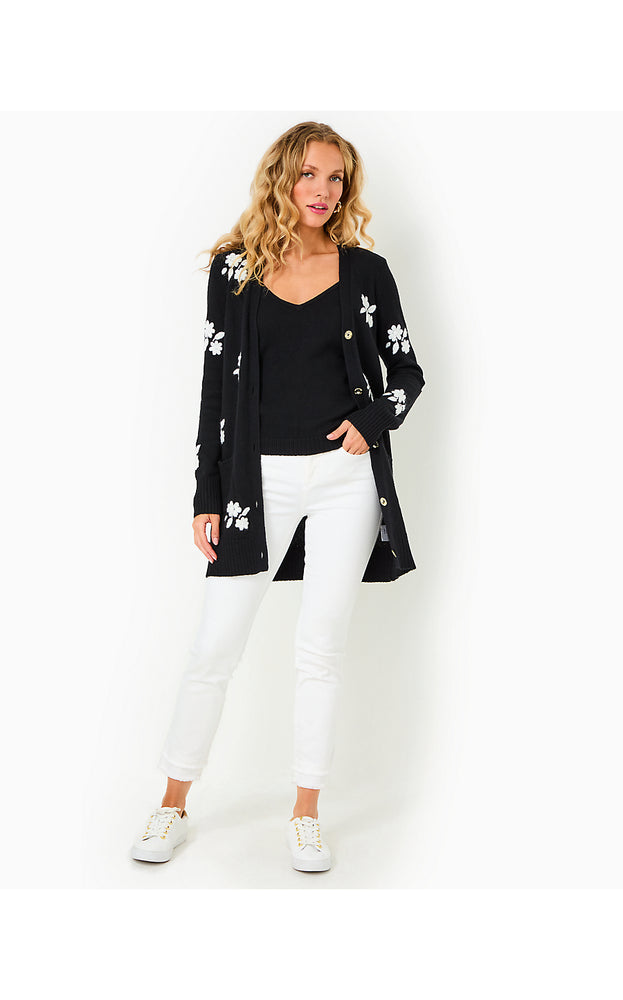 Leonette Sweater Set - Black Enchanted Floral Embroidery