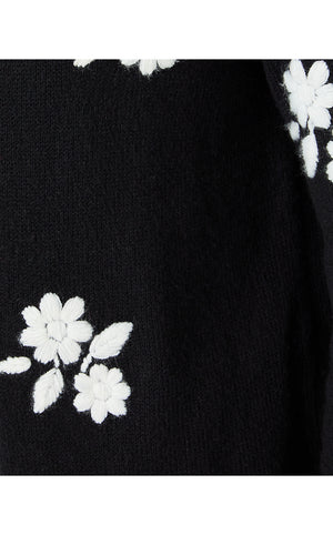 Leonette Sweater Set - Black Enchanted Floral Embroidery