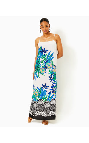 Rosabella Silk Maxi Slip Dress - Multi - Golden Hour Glam Oversized Engineered Dress