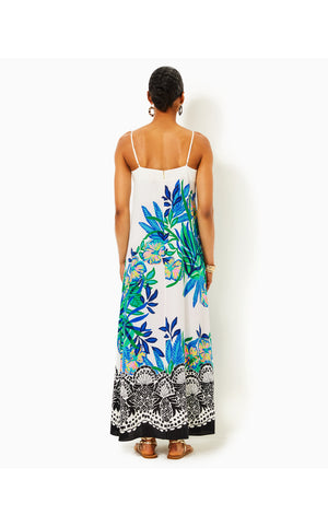 Rosabella Silk Maxi Slip Dress - Multi - Golden Hour Glam Oversized Engineered Dress