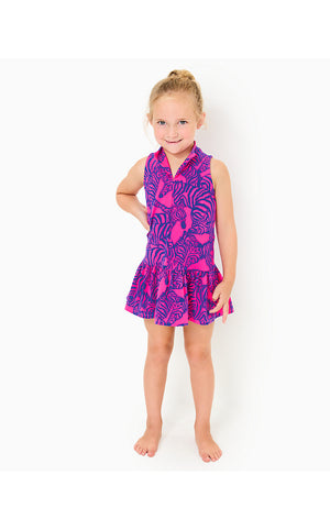 UPF 50+ Luxletic Girls Mini Federica Dress - Passion Fruit Pink - Wild Nights