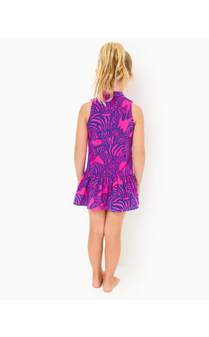 UPF 50+ Luxletic Girls Mini Federica Dress - Passion Fruit Pink - Wild Nights