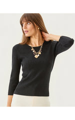 Esli 3/4 Sleeve Sweater - Black Metallic