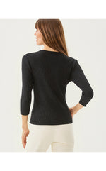Esli 3/4 Sleeve Sweater - Black Metallic