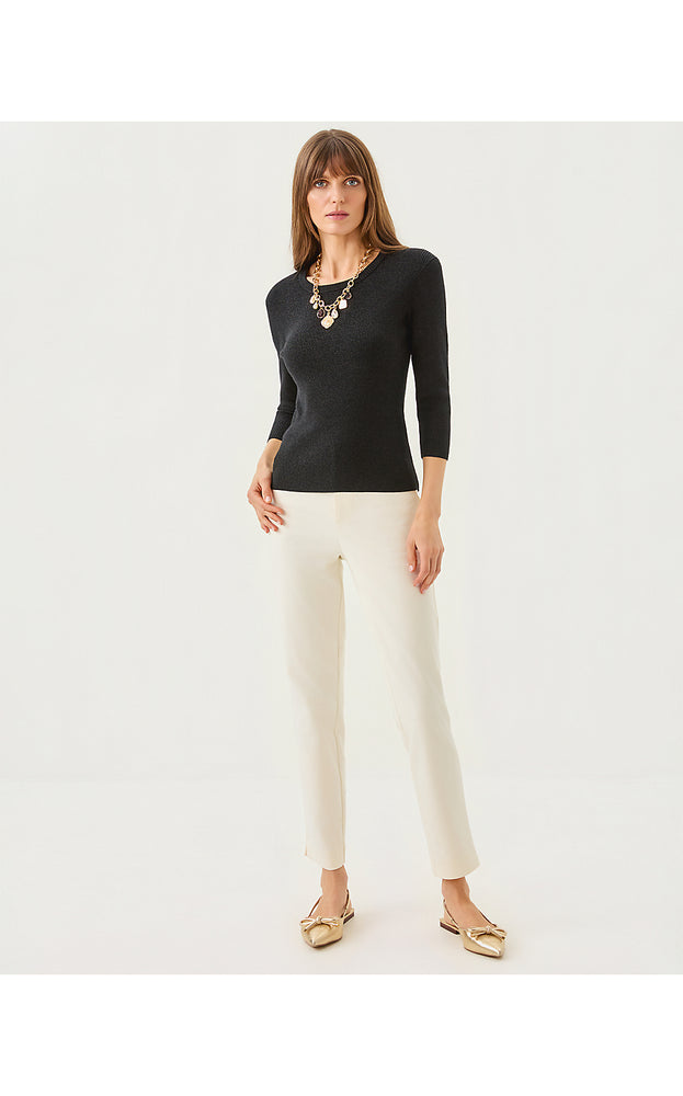 Esli 3/4 Sleeve Sweater - Black Metallic