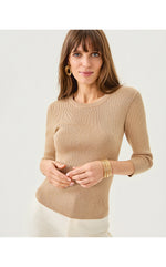 Esli 3/4 Sleeve Sweater - Sand Bar Metallic