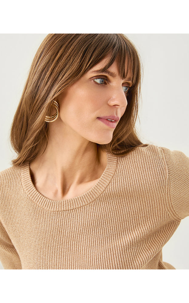 Esli 3/4 Sleeve Sweater - Sand Bar Metallic