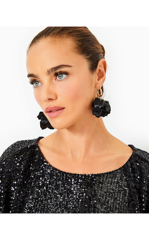 Fine Vine Earrings -Noir