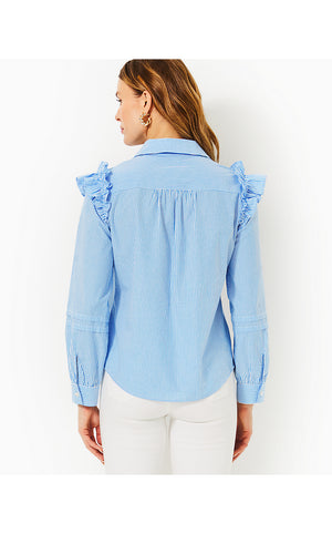 Lowe Top - Blue Stream Locale Stripe