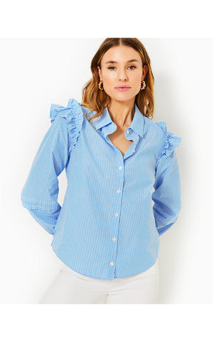 Lowe Top - Blue Stream Locale Stripe