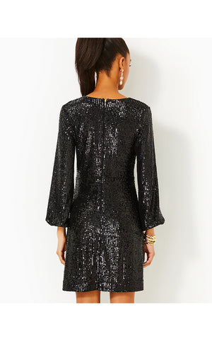 Estrella Sequin Dress - Noir Treasure Box Sequin Knit