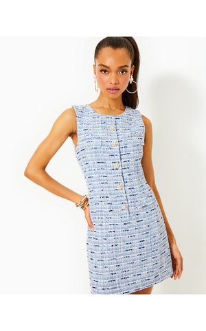 Bindy Shift Romper - Bonaire Blue Coastal Vibes Boucle