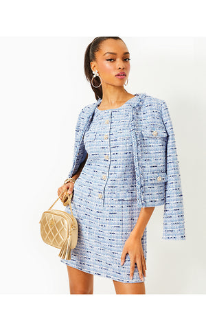 Bindy Shift Romper - Bonaire Blue Coastal Vibes Boucle