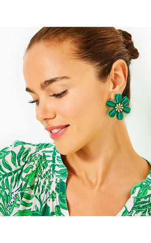 Petal Earrings - Fiddle Leaf Green