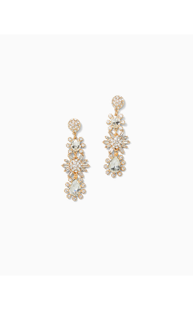 Garden Gems Statement Earrings - Gold Metallic