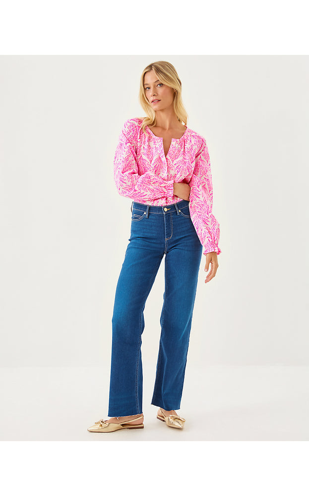 33" Aniston High Rise Straight Leg Jean - Medium Wash