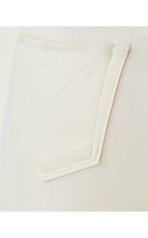28" Liza Shimmer Crop Flare Jean - Coconut Metallic