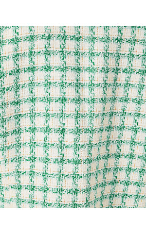 Augustus Boucle Shift Dress - Fiddle Leaf Green Windowpane Boucle