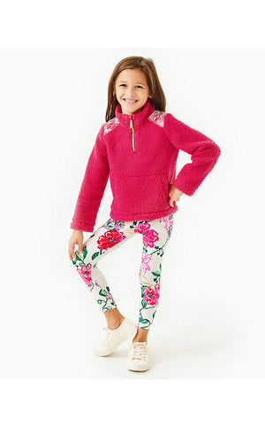 Girls Mini Wallen Half-Zip Sherpa - Raspberry Rouge