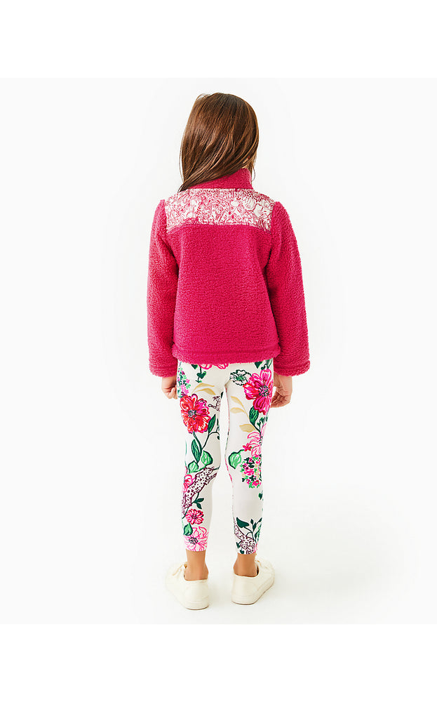 Girls Mini Wallen Half-Zip Sherpa - Raspberry Rouge