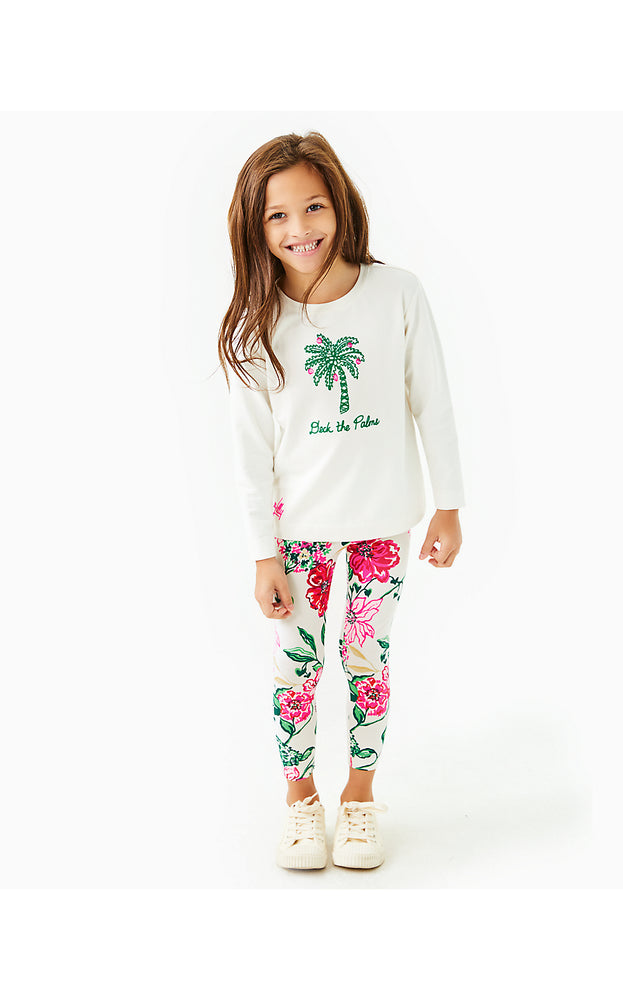 Girls Mini Ballad Sweatshirt - Coconut Deck The Palms Embroidery Childrens