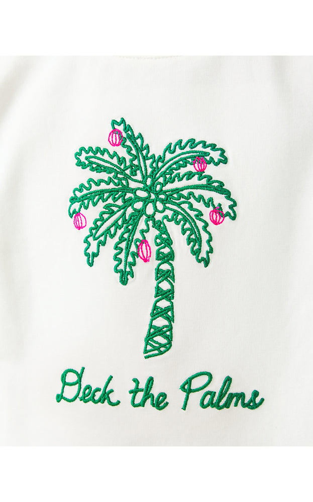 Girls Mini Ballad Sweatshirt - Coconut Deck The Palms Embroidery Childrens