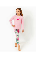 Girls Mini Ballad Sweatshirt - Conch Shell Pink Hearts Embellishment