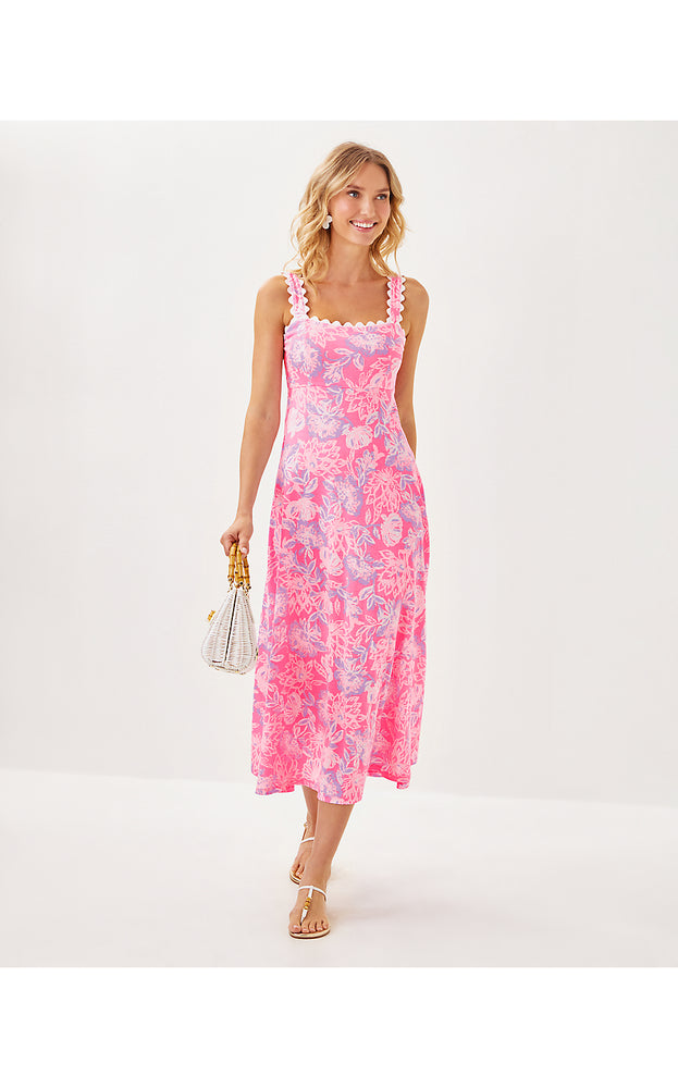 Dwyer Midi Dress - Rousseau Pink - Zen Garden