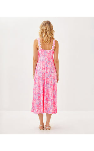 Dwyer Midi Dress - Rousseau Pink - Zen Garden