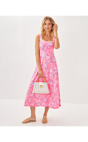 Dwyer Midi Dress - Rousseau Pink - Zen Garden