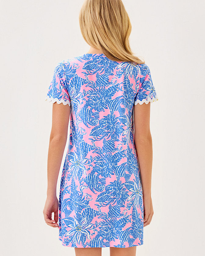 Cody Short Sleeve Dress- Conch Shell Pink Up Scale