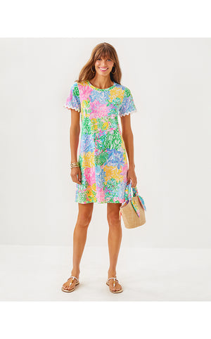 Cody Short Sleeve Dress - Multi Bright Delight Patch