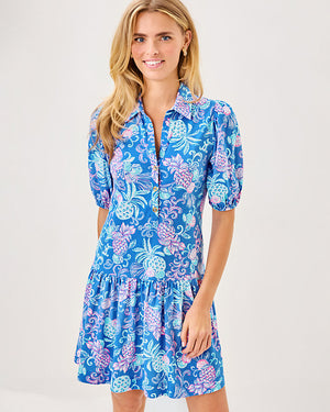 Bingley Dress Sunwashed Blue Citrus Crush