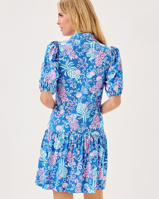 Bingley Dress Sunwashed Blue Citrus Crush