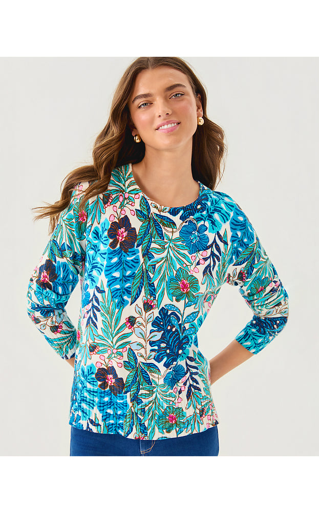 Salima Sweater - Breezy Aqua Best Fronds Forever
