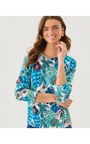 Salima Sweater - Breezy Aqua Best Fronds Forever