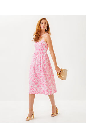 Allarie Midi Dress - Rousseau Pink - Tulip To Tango