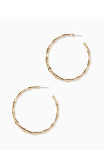 Bamboo Forest Hoop Earrings - Gold Metallic