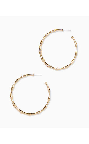 Bamboo Forest Hoop Earrings - Gold Metallic