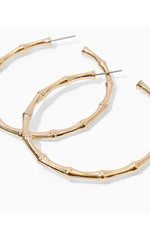 Bamboo Forest Hoop Earrings - Gold Metallic