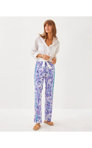 32" Bal Harbour Palazzo Pant - Tropicalia Purple Elephant In The Bloom Engineered Bottom
