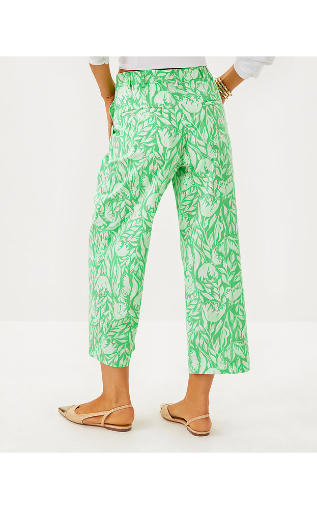 25" Mandalay Wide Leg Crop Pant - Fauna Green - Tulip To Tango