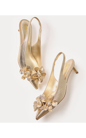 Amalia Kitten Heel - Gold Metallic