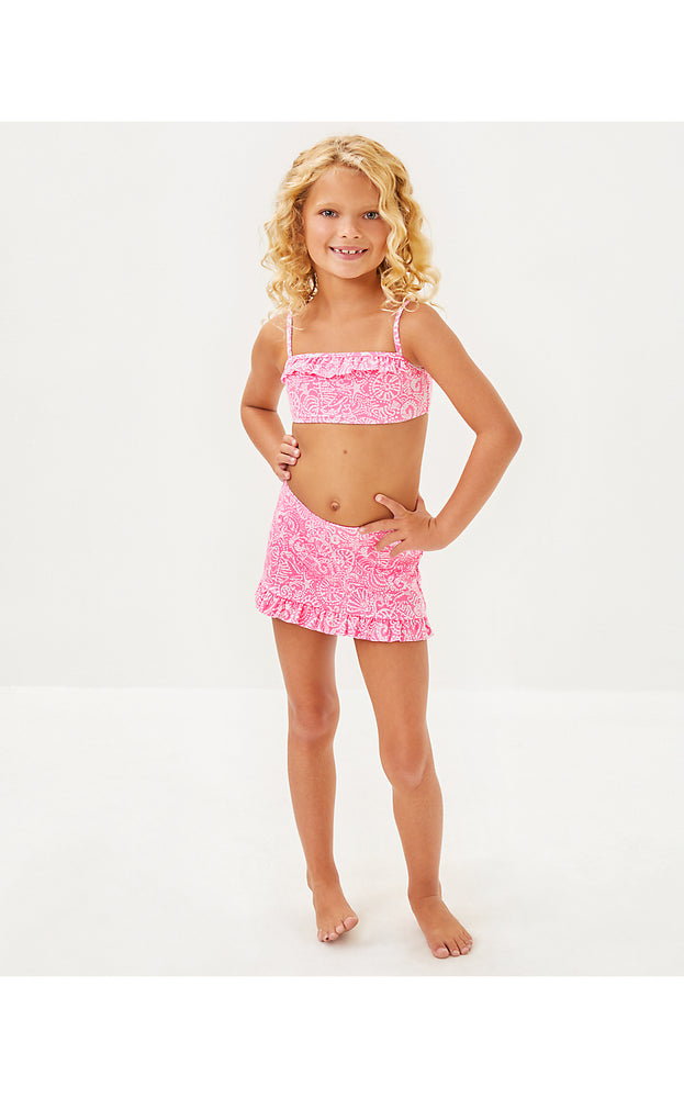 UPF 50+ Girls Topher Bikini Set - Rousseau Pink - Tidepool Treasure Swim