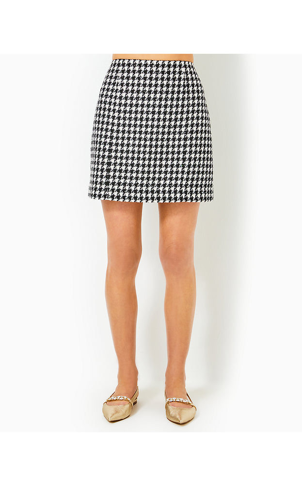 Kels Mini Skirt - Noir Houndstooth Sequin Boucle